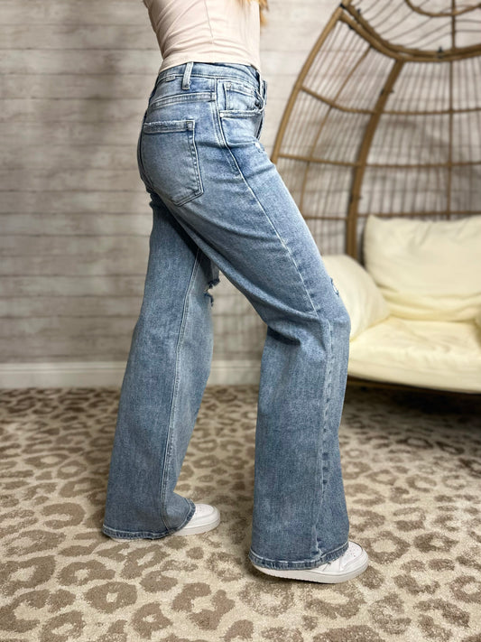 Risen - Walk On High Rise Wide Leg Jeans